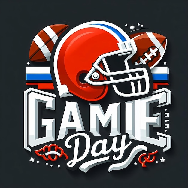 Photo game day american football poster american football helmet super bowl sunday