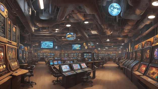 Game hall background wall cool sense of technology atmosphere sense of technology the planet science