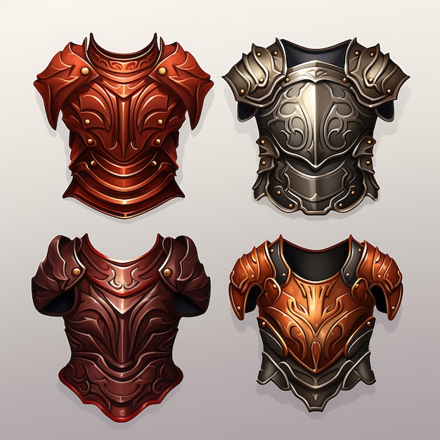 Game item armor brigandine item warlord design body armor warlords armillustration collection idea