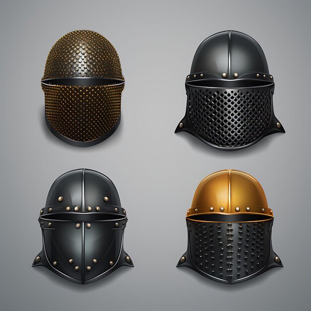 Foto articolo di gioco armor wardrobe articolo di design realistico casco chainmail armor idea di raccolta di illustrazioni