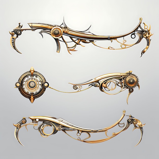Game Item Bow Weapon Item Steampunk Design Recurve Bow Composite Bow Iillustration collection idea