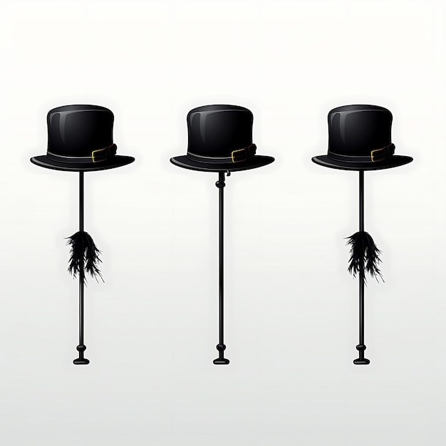 Игровой предмет Hat Rack Item Элегантный дизайн Top Hat Formal Wear Item Глубокая идея коллекции Billustration