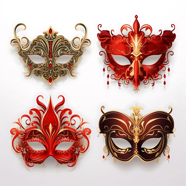 Photo game item mask wall item theatrical design masquerade mask costume pieillustration collection idea