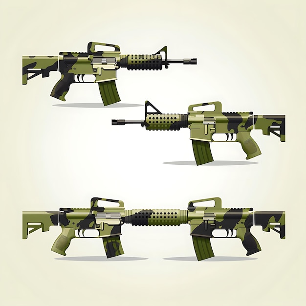 Foto articolo di gioco rifle weapon item military design assault rifle camouflage rillustrazione idea di collezione