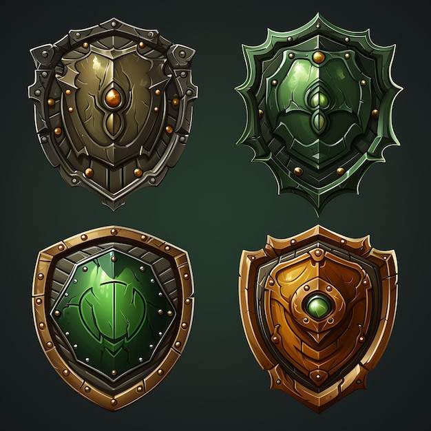 Game Item Shield Gear Item Fantasy Design Round Shield Wooden Shield Iillustration collection idea