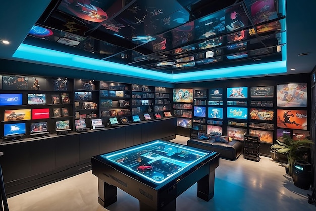 Game Loft Showcase Glass Floor Revealing Rare Console Collection