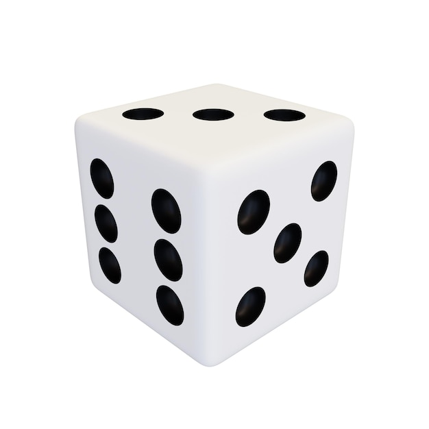 Game white plastic bone Gaming realistic white cube