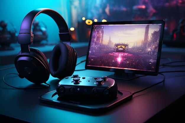 Gamepad headphones and game console in harmony