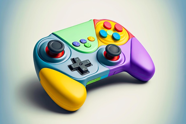 Gamepad met comfortabele kleurrijke vormen en knoppen voor het spelen van computerspelletjes