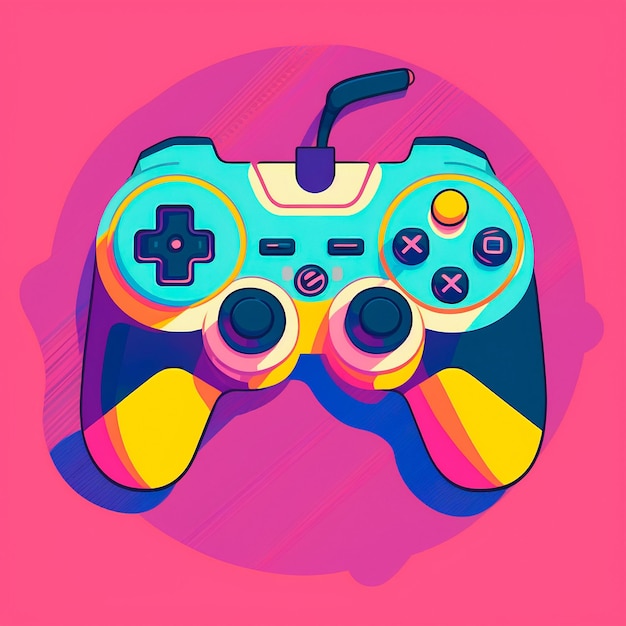 Photo a gamepad in the style of pop art and anime