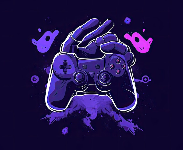 Gamer logo voor esports team met controller Generative ai