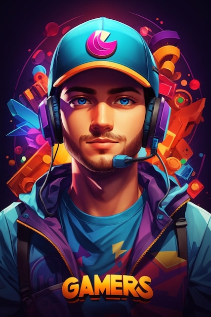 Gamers logo design illustration