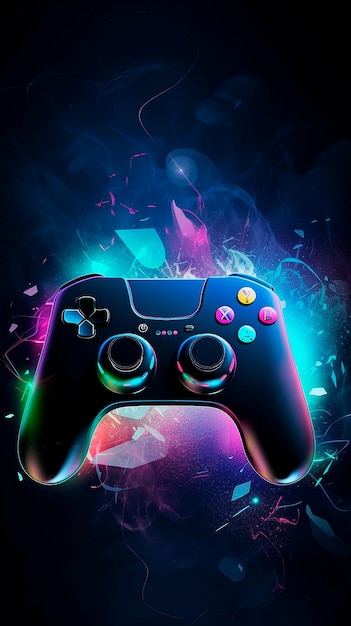 Gaming background of a game console controller Mobile wallpaper Generative AI
