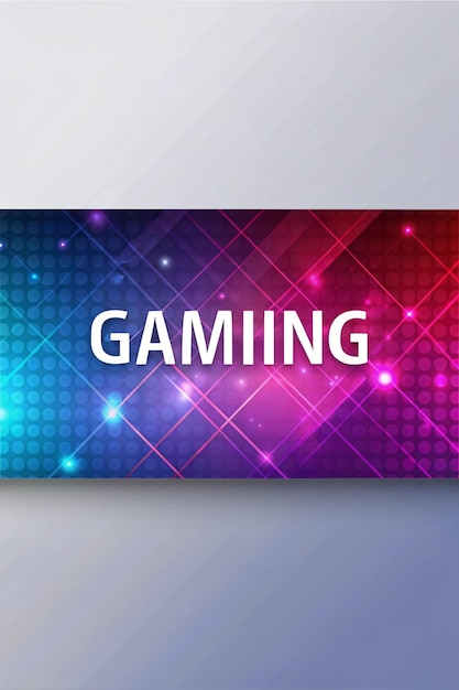 gaming banner design on gradient background