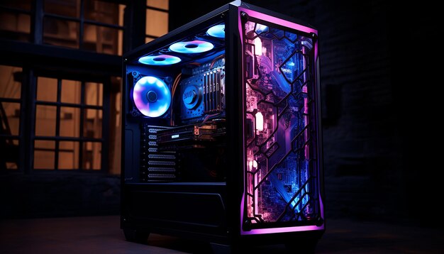 Gaming case that has a glowing led light strip