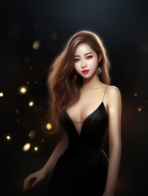 Gaming character casino dealer girl portrait