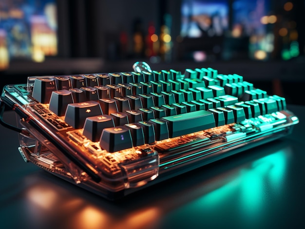 gaming computer keyboard on the table
