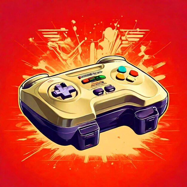 gaming konsole nintendo with light color background for tshirt design