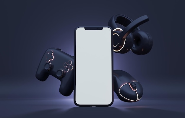 Gaming Mobile 3D Illustration