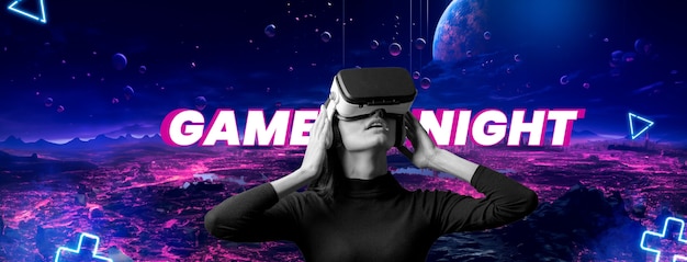 Gaming panoramische banner collage