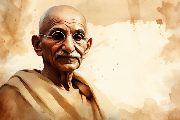 Foto gandhi in calligrafia