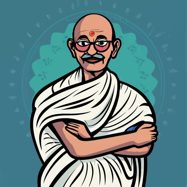 Photo gandhi jayanti gandhi painting image
