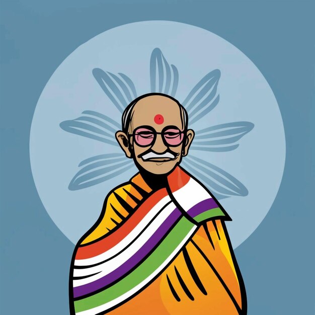 Photo gandhi jayanti gandhi painting image