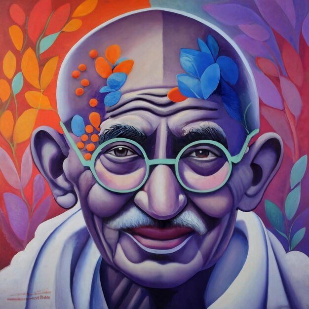 Gandhi Jayanti Gandhi schilderij afbeelding