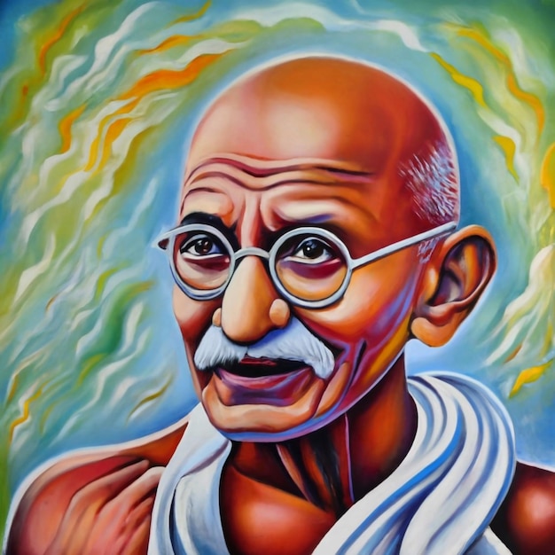 Gandhi Jayanti Gandhi schilderij afbeelding