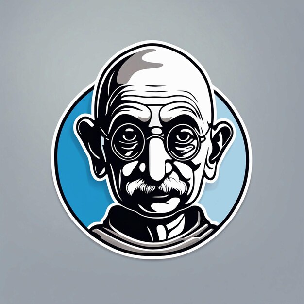 Photo gandhi ji head neon light blue color