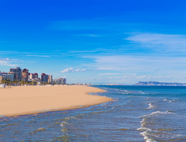 Gandia strand in de Middellandse Zee