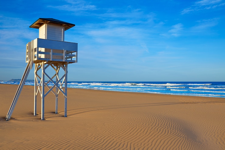 Foto gandia-strand in valencia van spanje