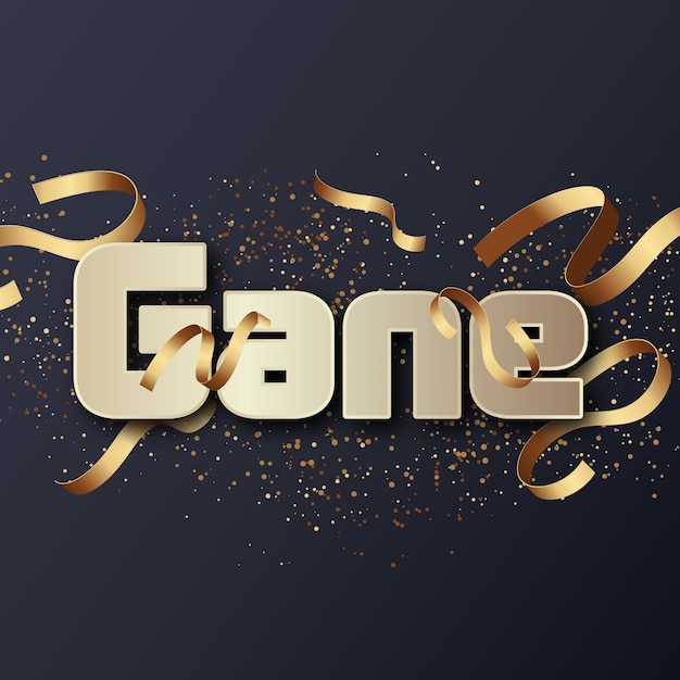 Photo gane text effect gold jpg attractive background card photo