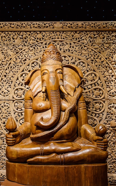 Ganesh carved wood