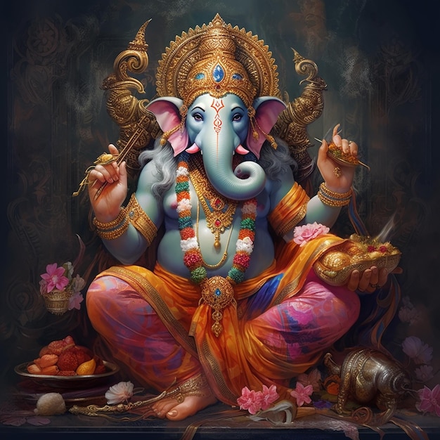 Photo ganesh chaturthi celebrating lord ganesha