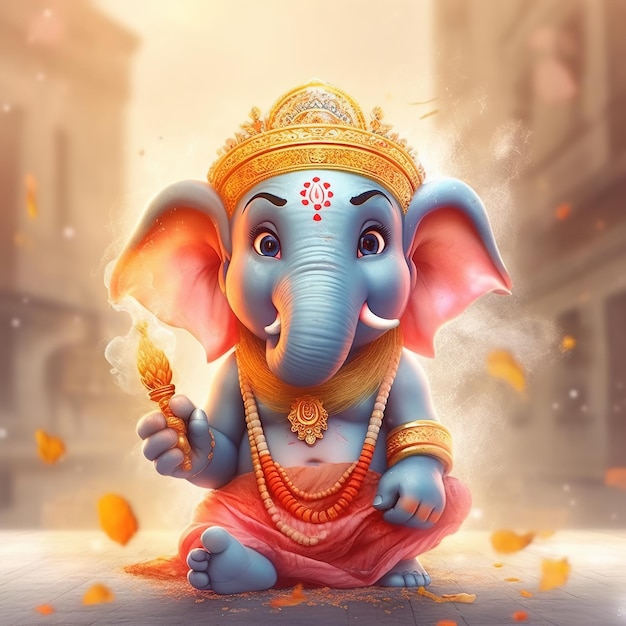 Ganesh chaturthi invitation happiness ganesha god ai generated