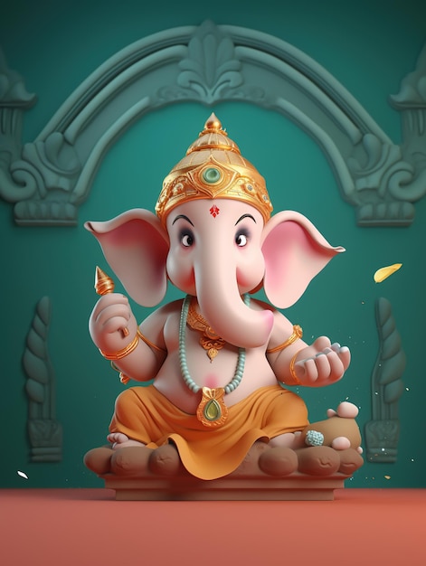 Ganesh Chaturthi Uitnodiging Geluk Ganesha God Ai Gegenereerd
