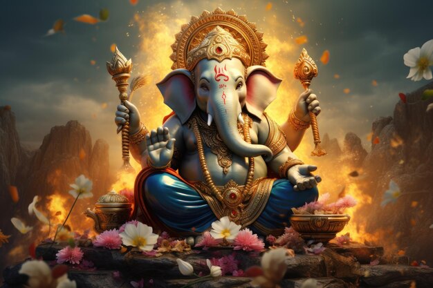 Ganesh een belangrijk beeld tijdens Diwali Generative AI