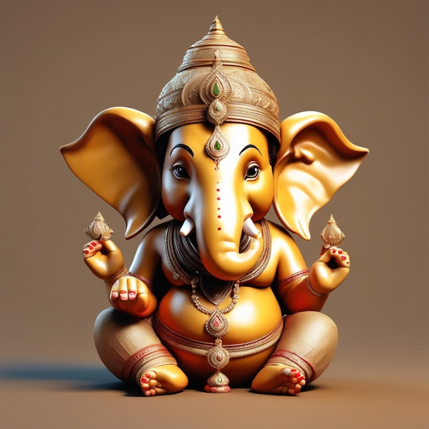 Ganesh Illustratie van kleurrijke hindoe heer Ganesha op decoratieve achtergrond