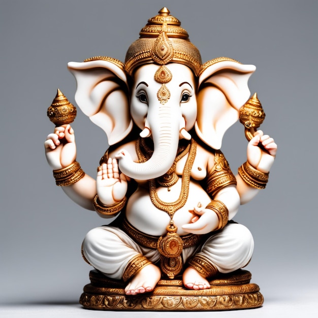 Ganesh Illustratie van kleurrijke hindoe heer Ganesha op effen achtergrond