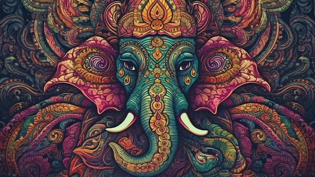 Ganesh portrait GENERATE AI