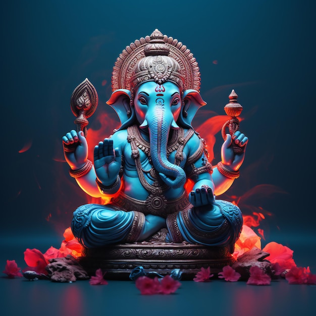 Ganesh's aanwezigheid Filmische verlichting in een mystieke sfeer