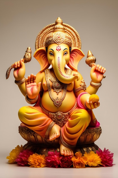 Ganesha-beeld op een geïsoleerde achtergrond