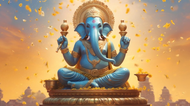 Ganesha Chaturthi festival dedicated to the Indian god with the head of an elephant