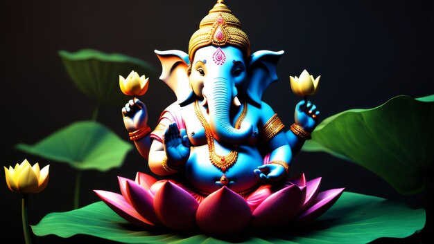 Ganesha de heer van de wijsheid de hindoe-god der wijsheid