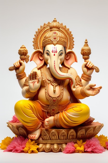 Ganesha Idol against a White Background