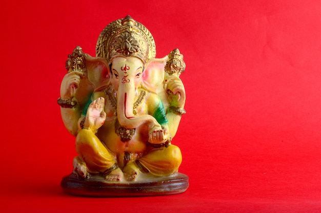 Ganesha Idol on red Background