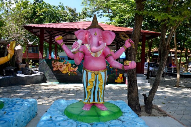 Ganesha Lord of Success Statue for people visit and praying at Wat Bang Chak on November 21 2015 in Nonthaburi Thailand