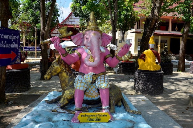 Ganesha Lord of Success Statue for people visit and praying at Wat Bang Chak on November 21 2015 in Nonthaburi Thailand