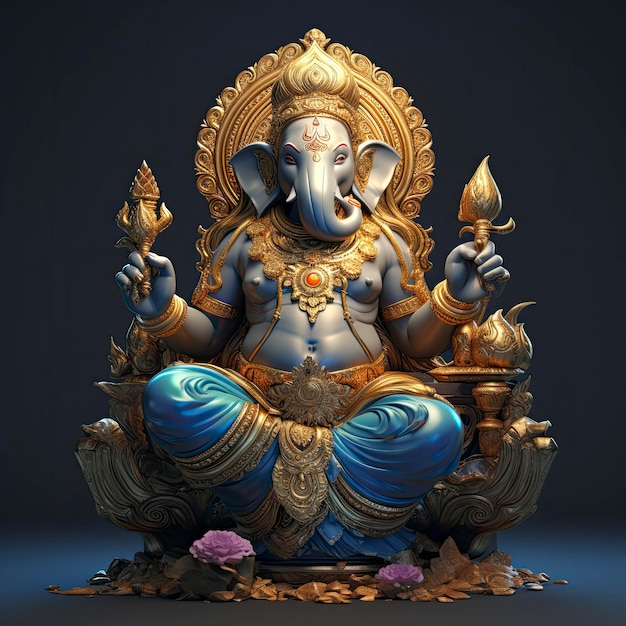 Foto statua di ganesha 3d